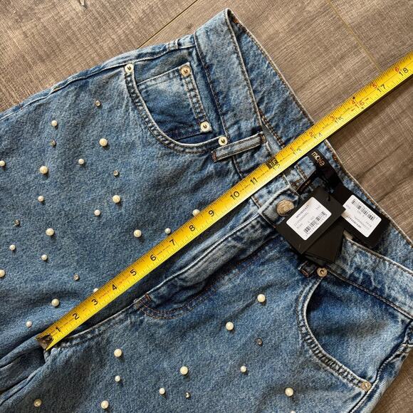Maje Wide Leg Jeans Beaded Embellishment FR 40 US L - Picture 9 of 12